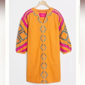 Anthropologie Stasiana Embroidered Tunic Dress L